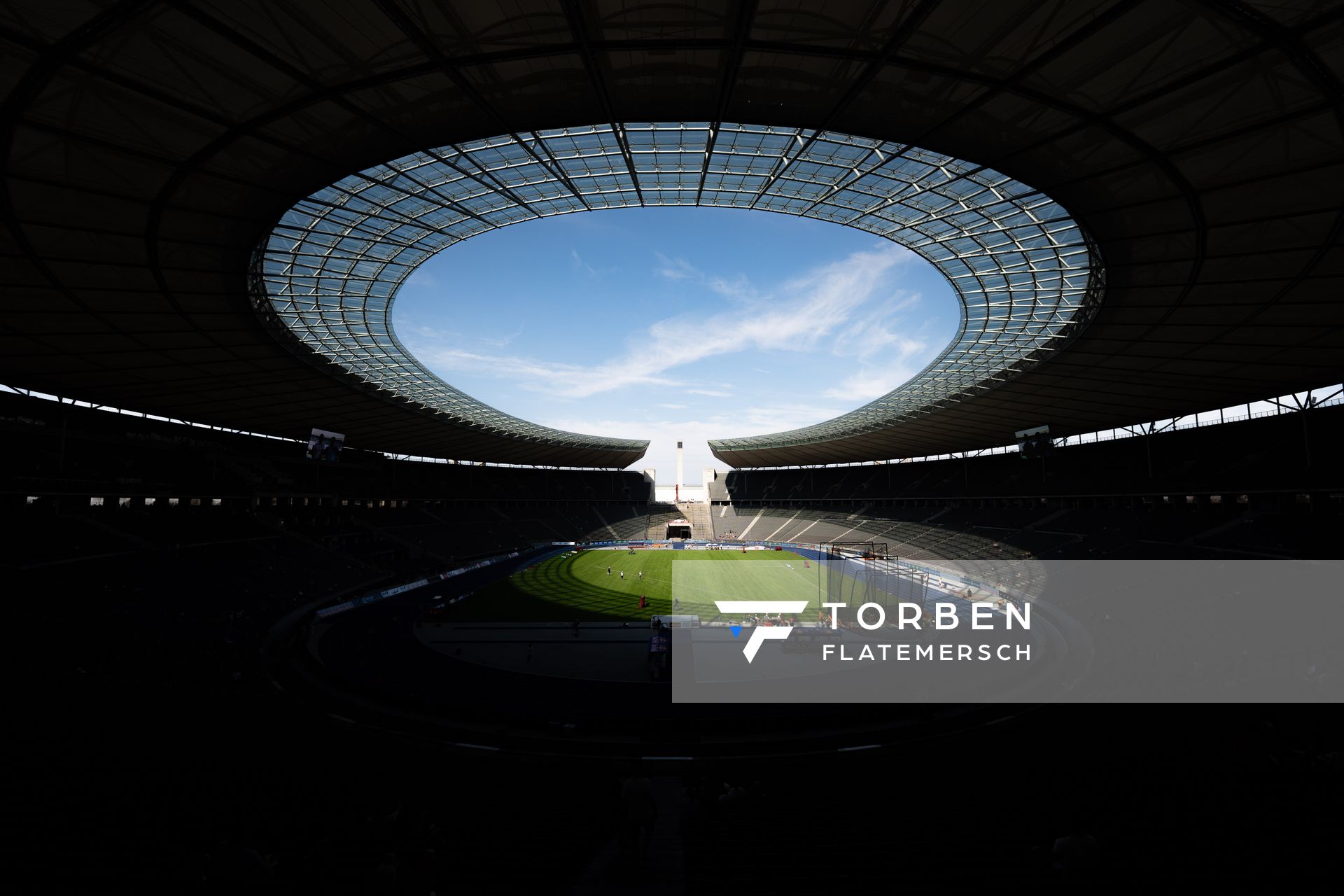 Das Olympiastadion waehrend der deutschen Leichtathletik-Meisterschaften im Olympiastadion am 26.06.2022 in Berlin